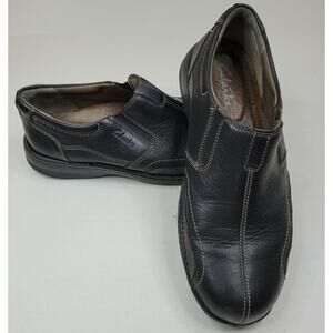 Clarks Shoes Cotrell Step Loafers Slip On Black Leather 61803 Mens Size 9 M
